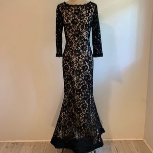 Dramatic Black Lace Evening Gown